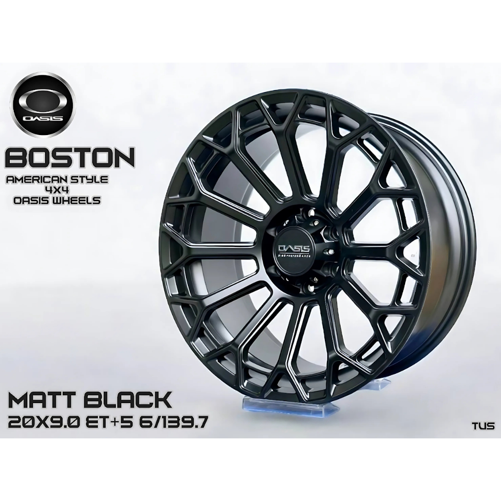 ล้อแม็ก OASIS BOSTON ขอบ 20 นิ้ว 6รู139.7 ดำด้านลายอเมริกัน สปอร์ตเข้ม แข็งแรงทุกการขับขี่