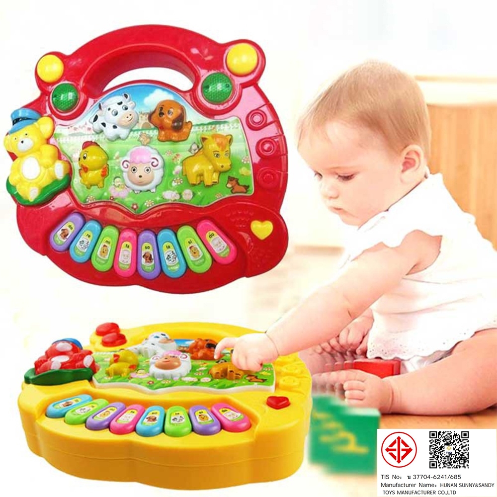 ของเล่นเปียโน คีบอร์ด ออแกน ดนตรี มีเสียง เสียงสัตว์ มีไฟ มีเพลง ใส่ถ่าน