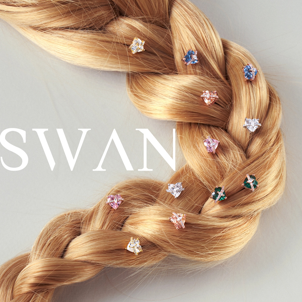 SWAN حلق فضة قلب Romantic Hug بزركون — صورة 7