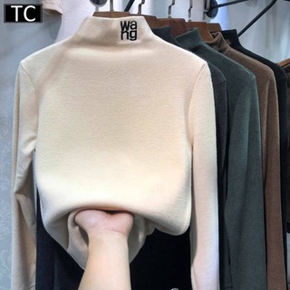 TC เสื้อยืดแขนยาวคอเต่า แบบเรียบๆทันสมัย ใส่อุ่นกันหนาว เนื้อดีใส่สบาย เสื้อยืดแฟชั่นผู้หญิง รุ่น425#