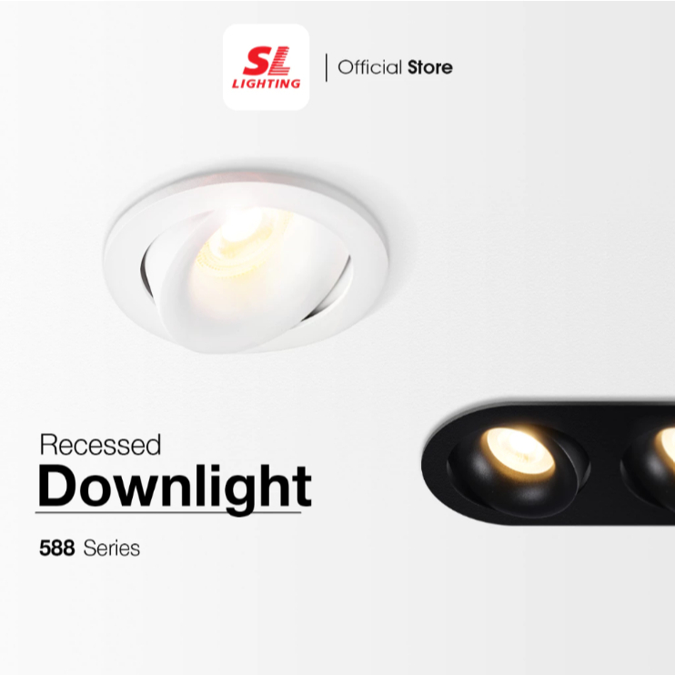 SL LIGHTING โคมไฟดาวน์ไลท์ Downlight MR16 GU5.3 ฝังฝ้า เปลี่ยนหลอดด้านหน้า รุ่น SL-6-588 มีแบบให้เลือก