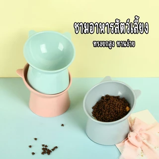 ชามพลาสติกสะตว์เลี้ยง สไตล์นอร์ดิก สําหรับใส่อาหารเเละน้ำ ชามยกสูงทรงสวย