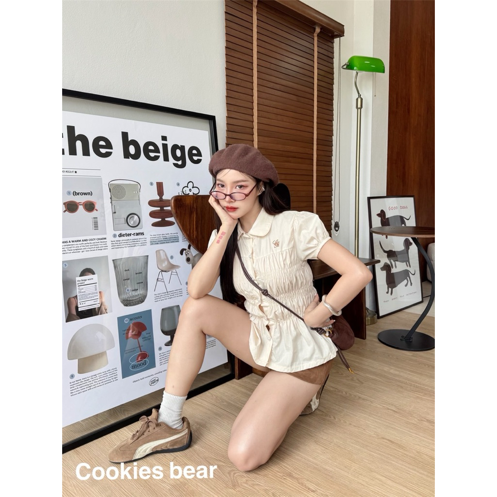 Cookies bear เสื้อเชิ้ตคอบัวแขนตุ๊กตา ตัวยาว สม็อคตัว ราคา ถูกที่สุด ดีลบีเคเค แกลเลอรีภาพที่ 6