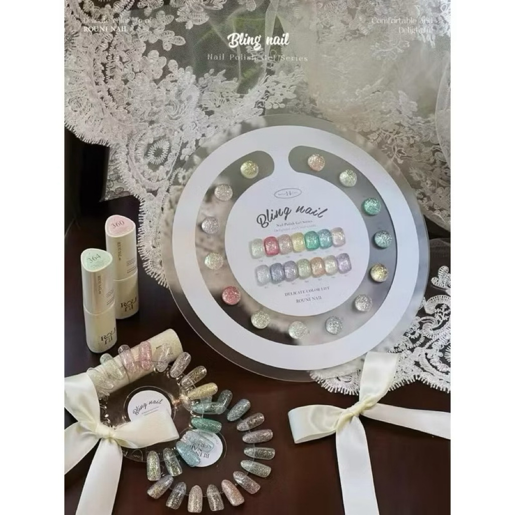 🇹🇭พร้อมส่งในไทย ROUNI 14 สี สีเจลแฟลช แถมฟรีชาร์จสี