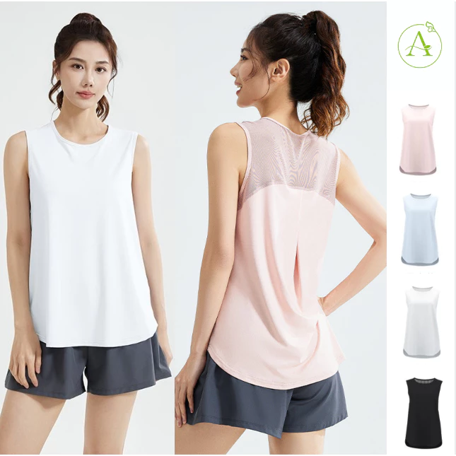 *เพิ่มสีใหม่*ArayaLady เสื้อออกกำลังกายผู้หญิง เสื้อกล้ามกีฬา ทรงหลวม ซีทรูหลัง ผ้าแห้งไว AT-JYWB003