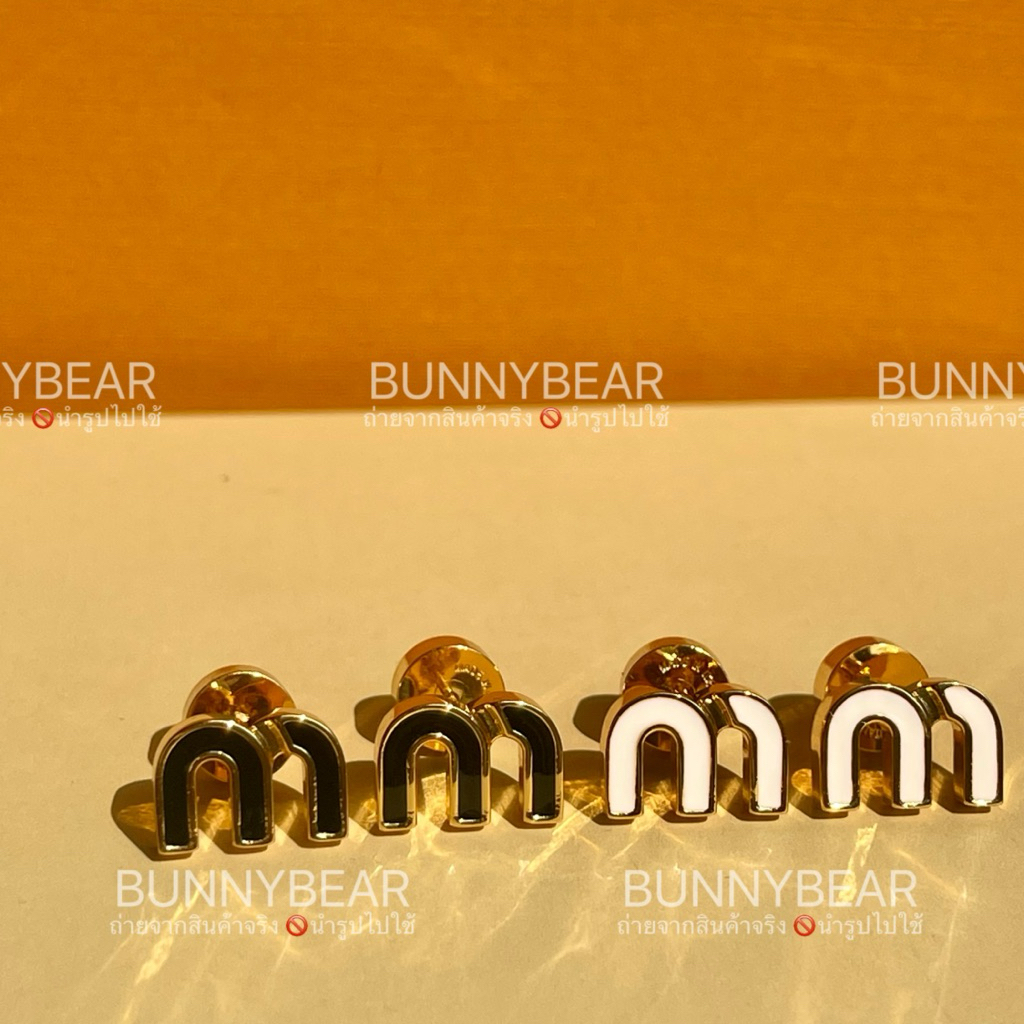 ต่างหู มิว ไซส์กลาง งานพรีเมี่ยม แป้นขนาด5มิลปั้มชื่อแบรนด์*กว้าง1.2สูง8มิล