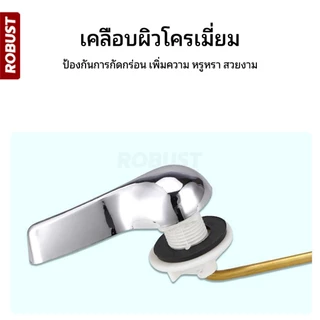 แป้นกดชักโครกโครเมี่ยม ด้านหน้า/ข้าง