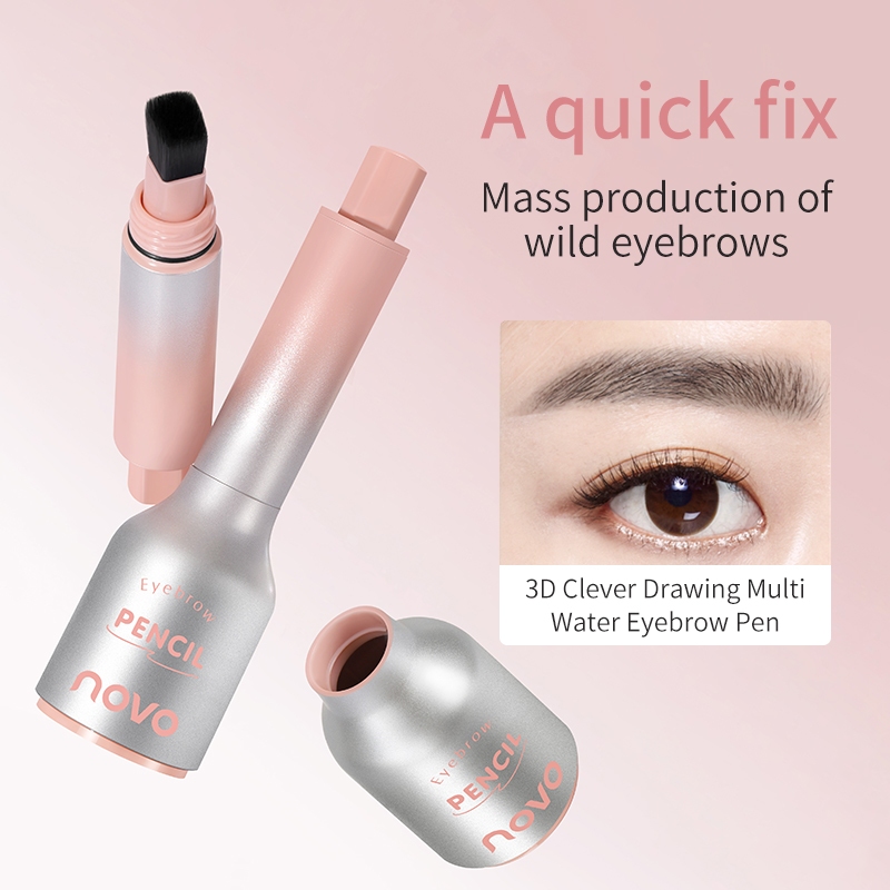 6461 (ใหม่/แท้) NOVO Eyebrow Pencil ที่ปัดคิ้วแบบน้ำ  ปิดผมบาง พร้อมแปรง สีสวย กันน้ำ ติดทน เพิ่มมิติให้แก่คิ้ว