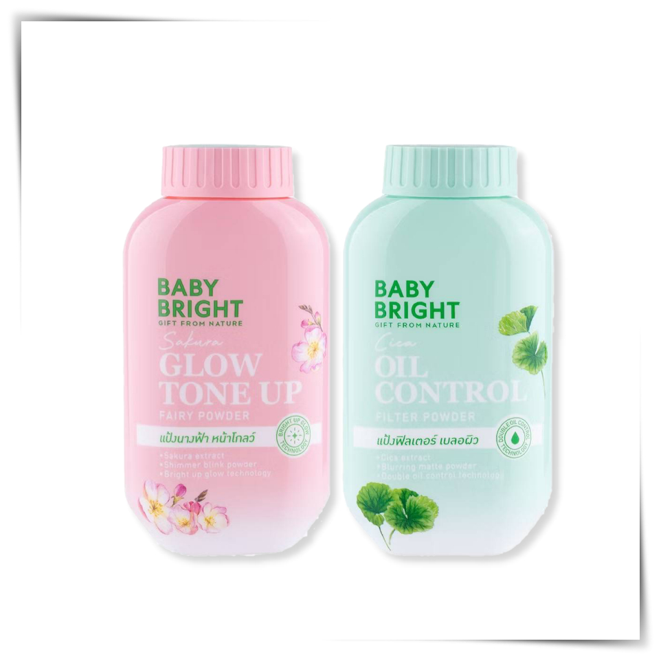 แป้งฝุ่นโปร่งแสง สูตรผิวหน้ากระจ่างใส และสูตรควบคุมความมัน 50g BABY BRIGHT FILTER POWDER – โปรปัง