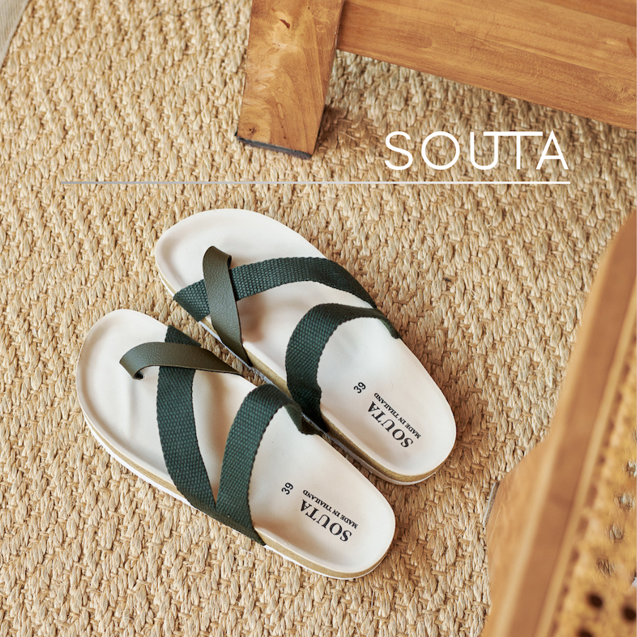 The Negi - Souta🍵รองเท้าแตะสไตล์วินเทจ สายคาดผ้าสปัน พื้นสัมผัสนุ่ม >> ไซส์35-45EU รูปที่ 7