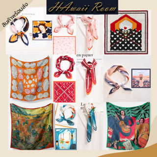 (ผ้าพันคอ53)  ผ้าพันคอ ผ้าโพกหัว คลุมไหล่ พิมรูปมินิมอล ขนาด…