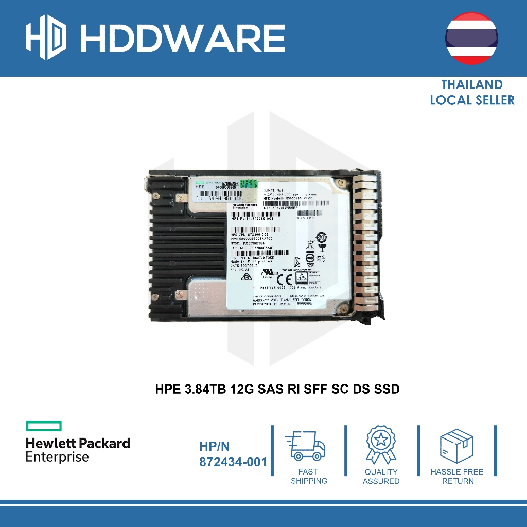 HPE 3.84TB 12G SAS RI SFF SC DS SSD // 872434-001//872394-B21//PX05SRB384