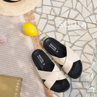 The Black Ren - Souta รองเท้าแตะ แบบสวม สีทูโทน >> ไซส์ 35-45 *บวก 2ไซส์*