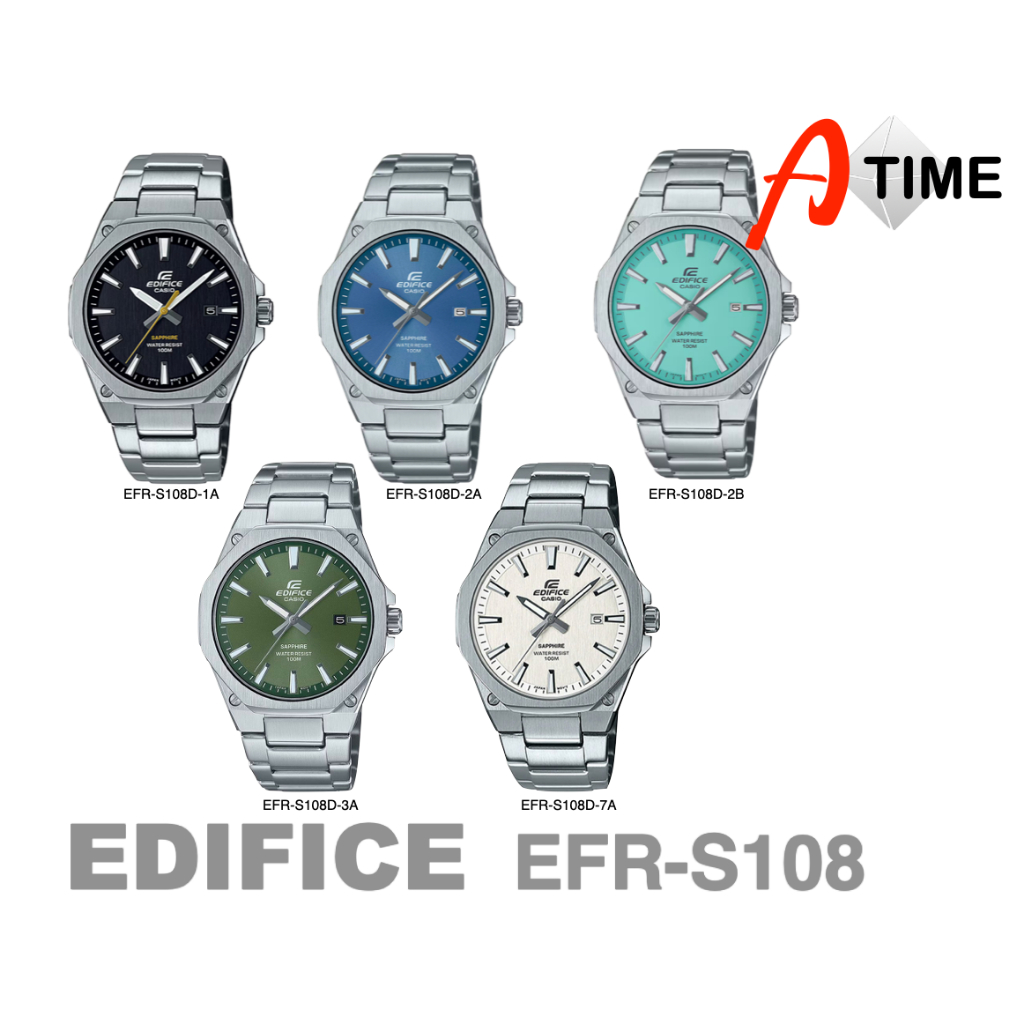 Edifice CASIO กระจก Sapphire กันรอย EFR-S108 รุ่น EFR-S108D Atime นาฬิกาข้อมือ ของแท้ ประกัน1ปี