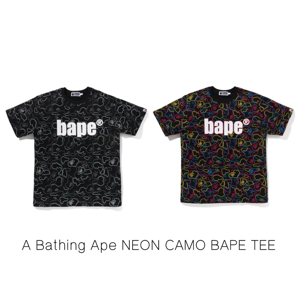เสื้อยืด A Bathing Ape Bape ลาย NEON CAMO BAPE TEE ของแท้ 💯% จากญี่ปุ่น
