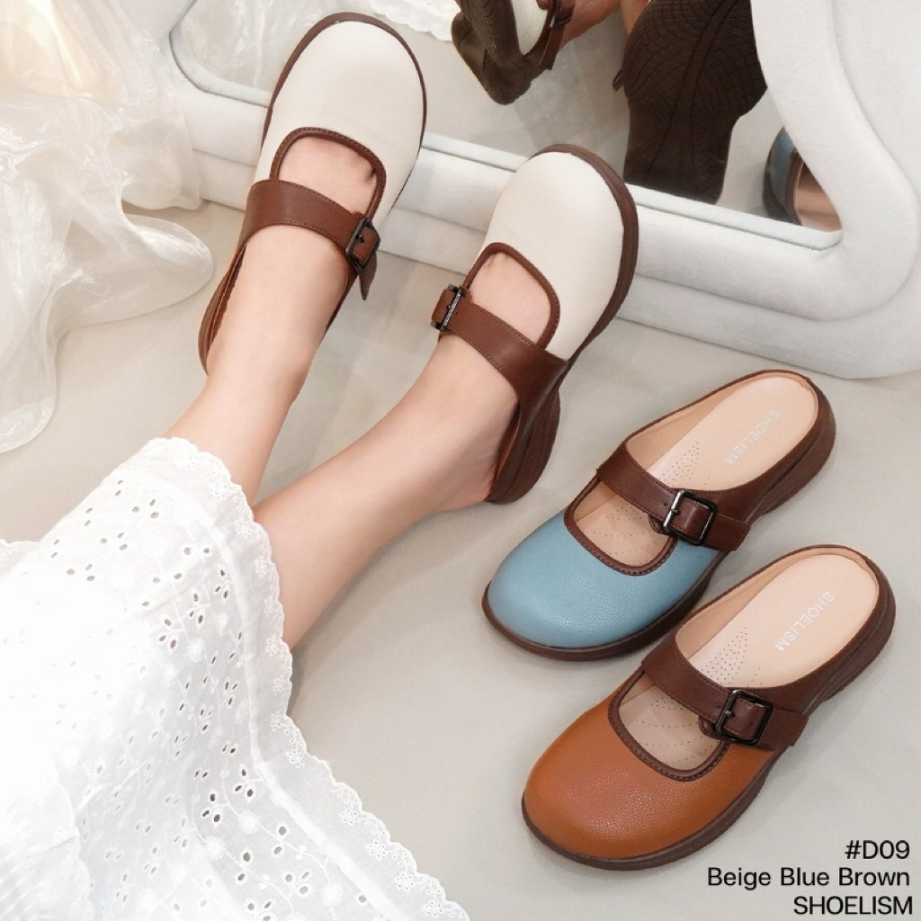 รองเท้าเปิดส้น (SS D09) ทรงแมรี่เจนยอดฮิต เก็บทรงสวย
