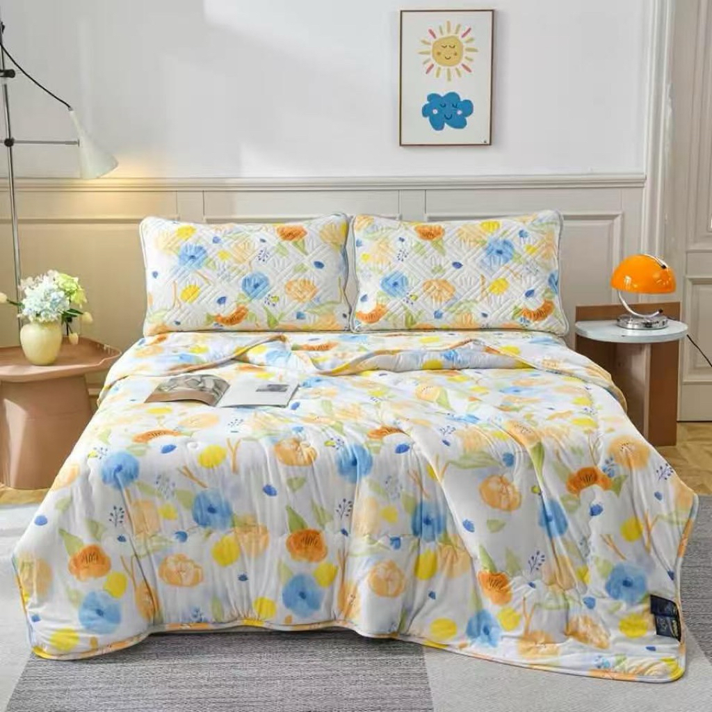 ผ้าห่มไหมน้ำแข็ง 7*8ฟุต215*235cmห่มเย็นสบาย เนื้อผ้าอย่างดี ใช้งานได้ดี - รูปที่ 2