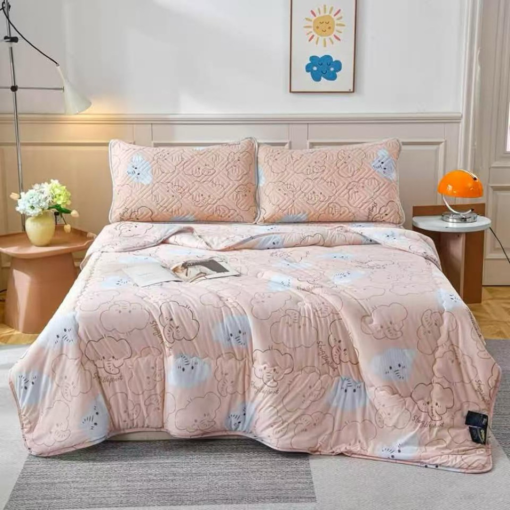 ผ้าห่มไหมน้ำแข็ง 7*8ฟุต215*235cmห่มเย็นสบาย เนื้อผ้าอย่างดี ใช้งานได้ดี - รูปที่ 4