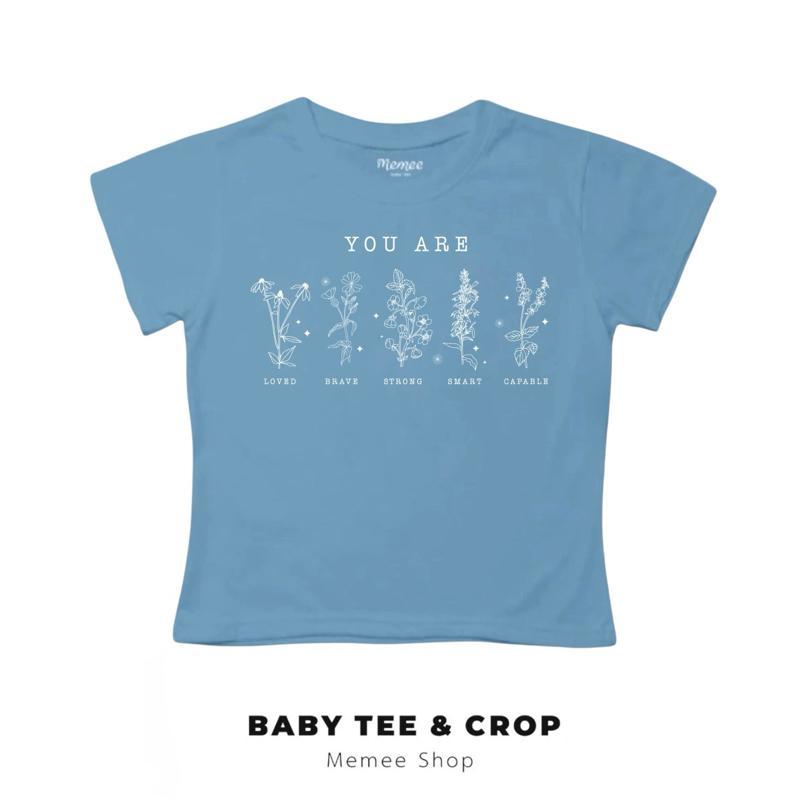 Memee ~ เสื้อยืดผ้าคอตตอน Baby Tee เสื้อสาวอวบ(You Are Flowerหญิง) รูปที่ 2