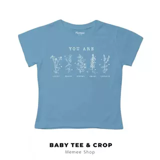 Memee ~ เสื้อยืดผ้าคอตตอน Baby Tee เสื้อสาวอวบ(You Are Flowerหญิง)