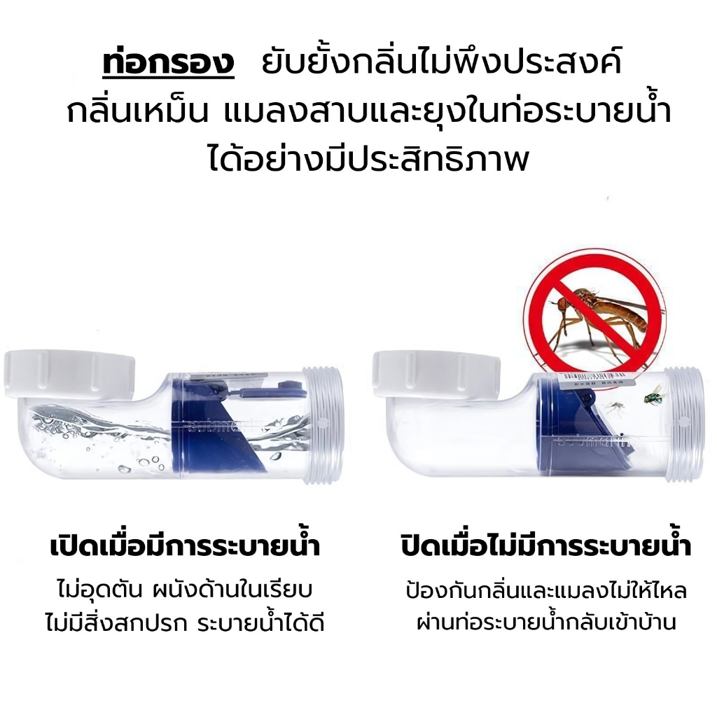 ท่อน้ำทิ้ง  กันกลิ่น กันแมลง เชื่อมต่ออ่างล้างหน้าล้น ท่อระบายน้ำใต้อ่างล้างหน้า พร้อมสะดืออ่าง ราคา ถูกที่สุด ดีลบีเคเค แกลเลอรีภาพที่ 2