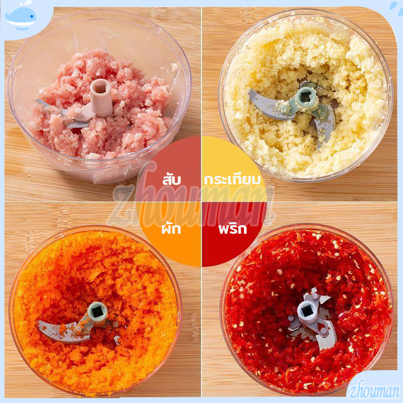 เครื่องบดกระเทียม เนื้อ แบบมือดึง อเนกประสงค์ พกพาสะดวก มี 2 ขนาด - รูปที่ 6