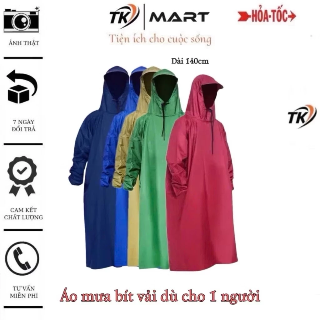 เสื้อกันฝนผู้ใหญ่ แขนยาวจั๊ม ผ้าหนา กันน้ำ หลายสี thumbnail 5