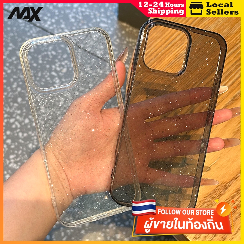ผงเพชรแผ่นโปร่งใส เทรนด์แฟชั่น เงางาม for11 12 13 15 14plus 15 pro max XR 12 13pro เคสเกาหลี 6P 7P 8P XS 14Pro 11pro