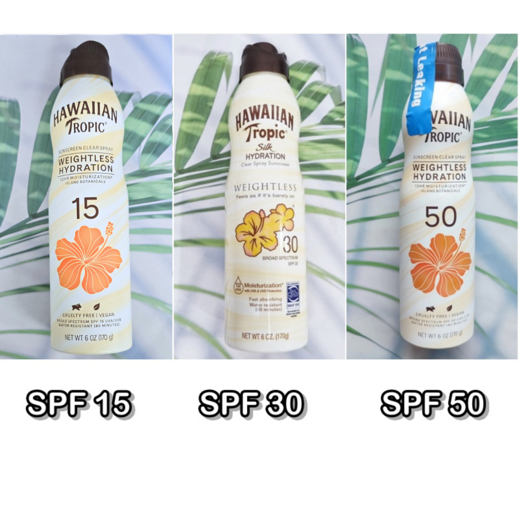 40% Sale!!! EXP.04-05/25 (Hawaiian Tropic®) Silk Hydration Clear Spray Sunscreen Weightless 170g สเป