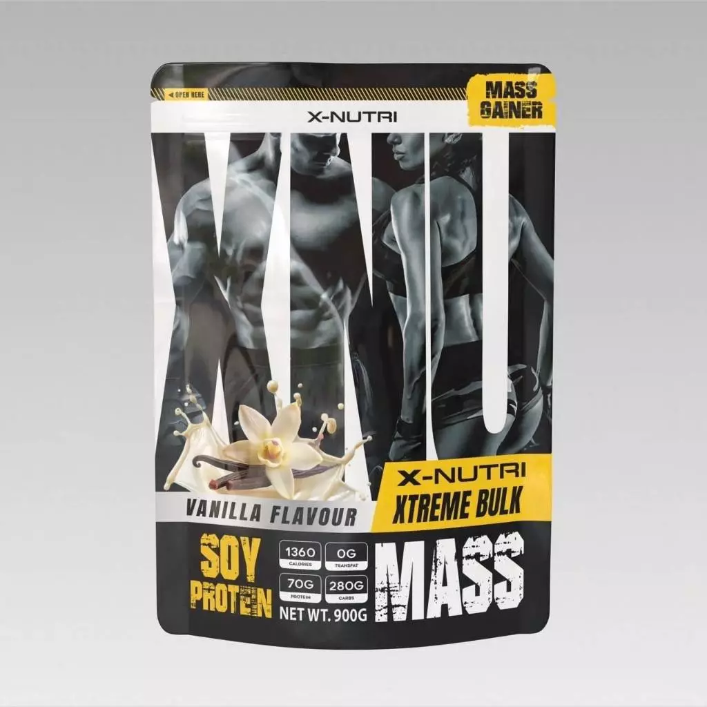 XNU Vanilla Mass Soy Protein Gainer 900g แมส ซอย โปรตีน รส วนิลา 900กรัม