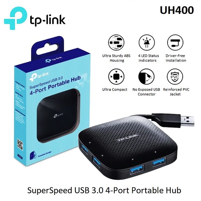 TP-LINK UH400 ยูเอสบีฮับ USB 3.0 4-Port Portable Hub By Vnix Group