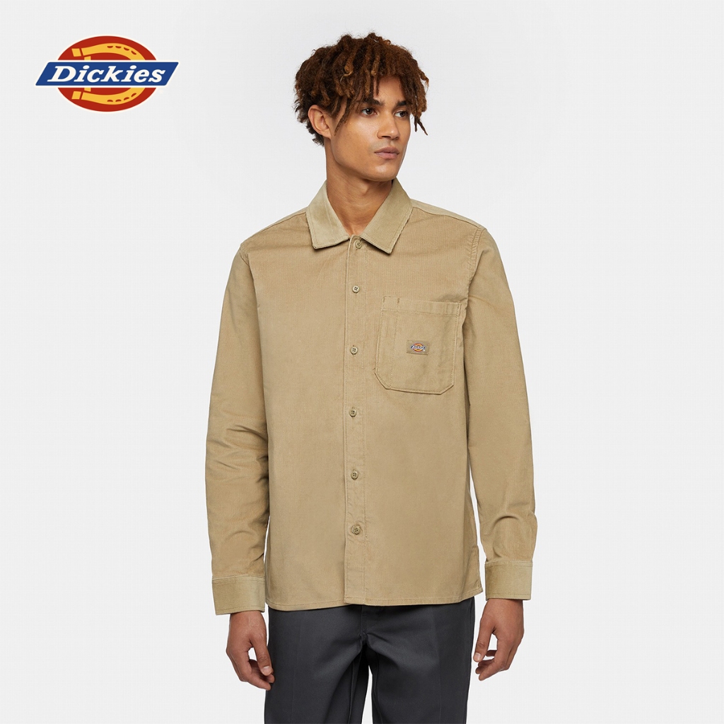 DICKIES MENS LS CORDUROY SHIRT - KHAKI เสื้อเชิ้ตแขนยาวผู้ชาย