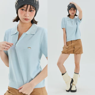 (พร้อมส่ง)Bemingtop909(S-XL)-Cody Half-Zip Polo – เสื้อโปโลไหมพรมคอซิป เนื้อผ้าถักแน่นแต่นุ่ม