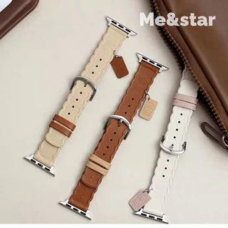 สายนาฬิกา หนัง ลายขนมปัง มินิมอล smart watch 11 10 9 8 ultra 7 6 5 4 3 2 SE สาย iwatch ขนาด 38/40/41/42/44/45/49/46มม