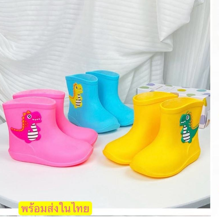 รองเท้าบูทเด็กกันฝน สำหรับชายและหญิง ลายไดโนเสาร์น่ารักH18