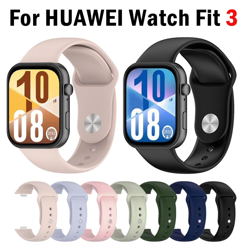 🔥ส่งจากไทย🔥สายรัดซิลิโคน TPU สีทึบ เหมาะสำหรับ Huawei Band 10/9/8, FIT 3