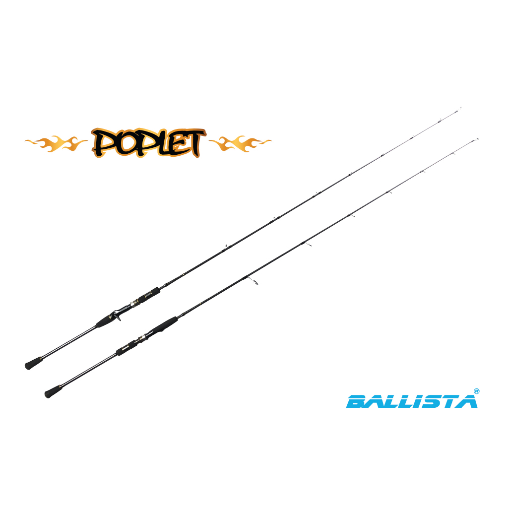 BALLISTA คันจิ๊กกิ้ง BALLISTA Poplet V.2 Jigging Rod รุ่นปี 2025 ตัวแบล๊คลายผ้า X-Cross ครึ่งคันเพิ่มพาวเวอร์ลิ๊ฟ