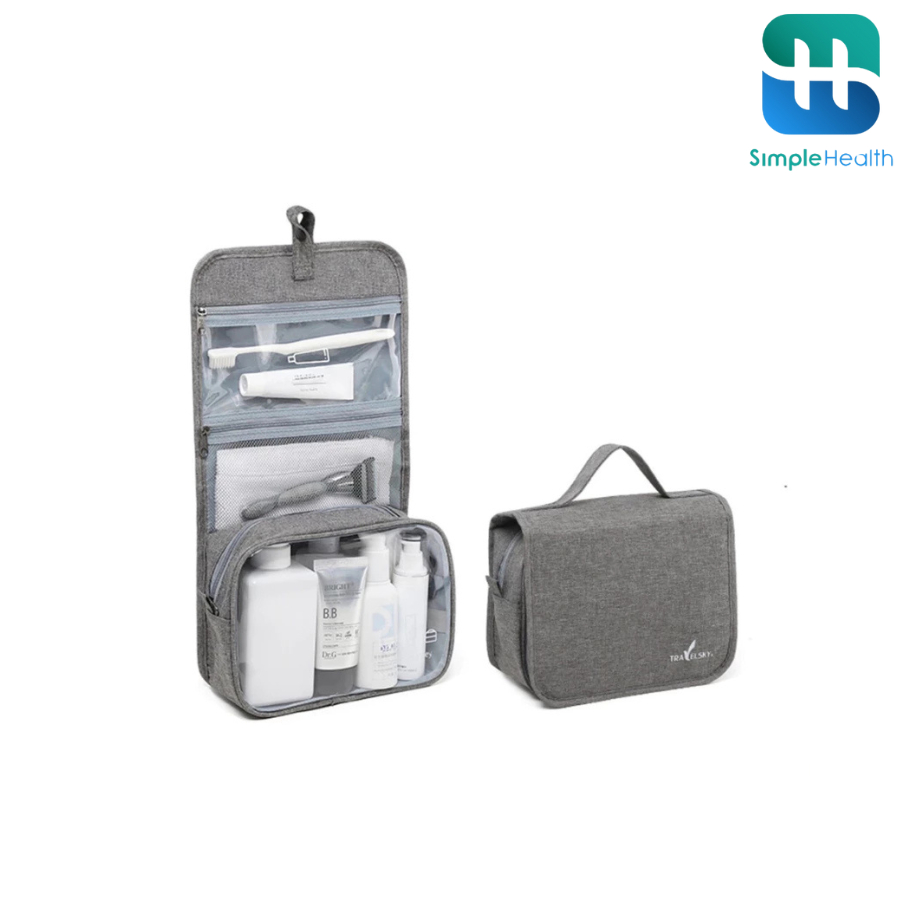 Simple Healthcare กระเป๋าใส่อุปกรณ์อาบน้ำ แขวนได้ shower bag สำหรับพกพา กันน้ำ จัดระเบียบเดินทาง
