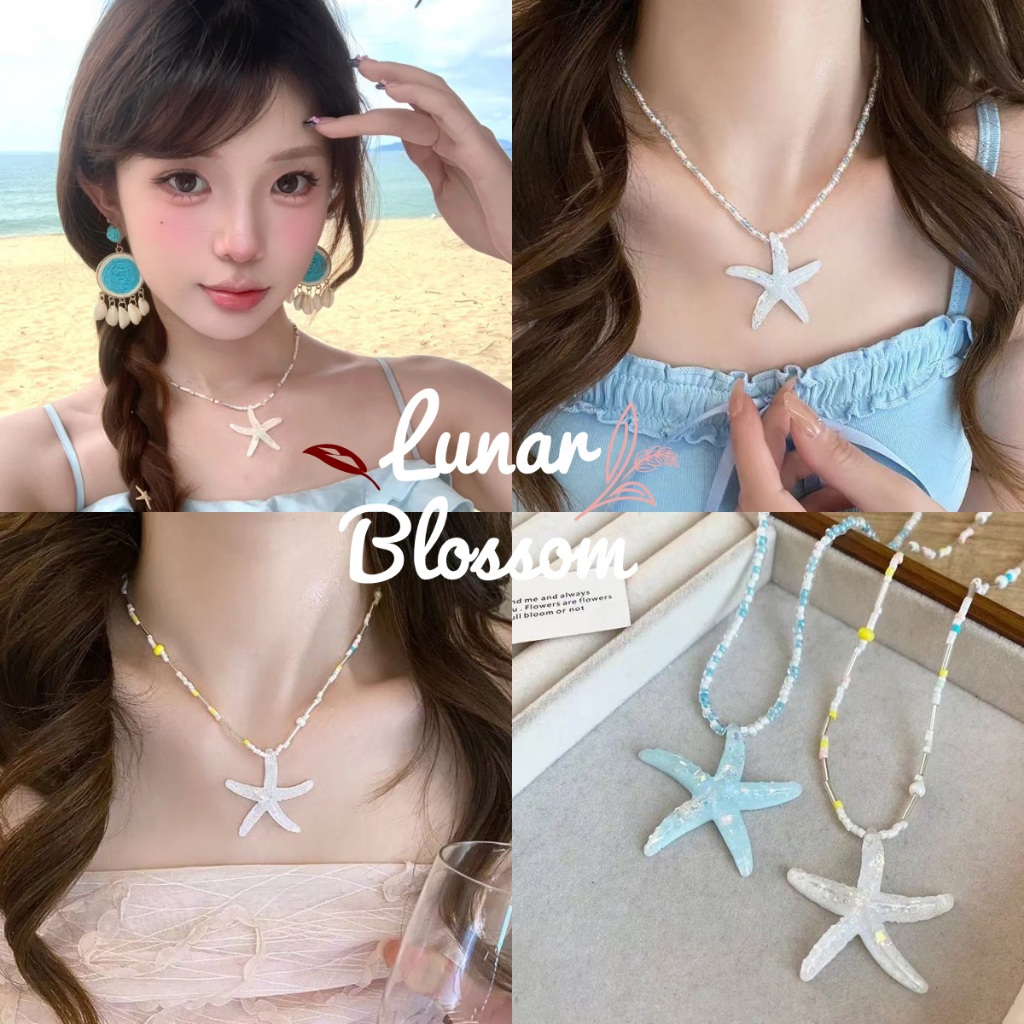 Lunar Blossom🌸สร้อยคอ🌸สร้อยคอพร้อมจี้ ส่งเร็ว สไตล์โบฮีเมียน เครื่องประดับแฟชั่นอ่อนโยนและสวยงาม