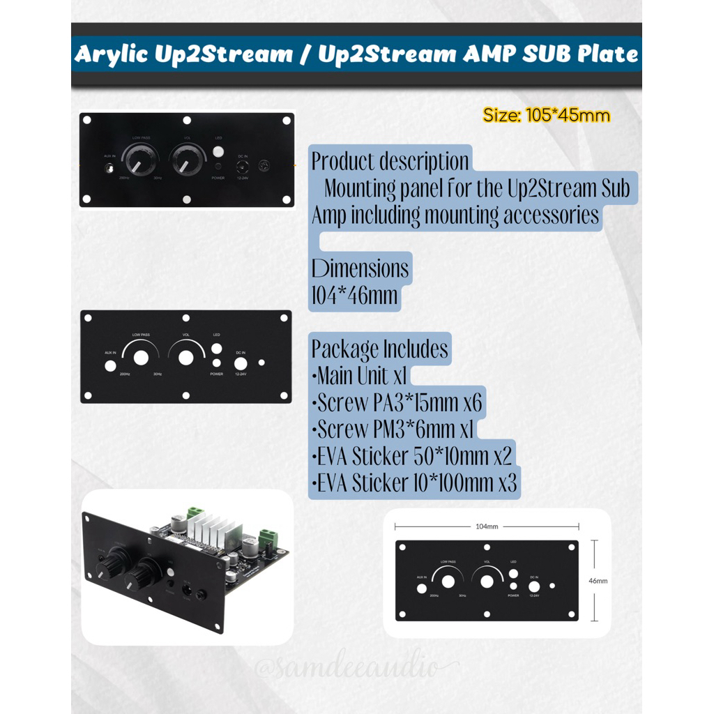 ราคาต่อ1ชุด/Arylic Up2Stream / Up2Stream AMP SUB Plate