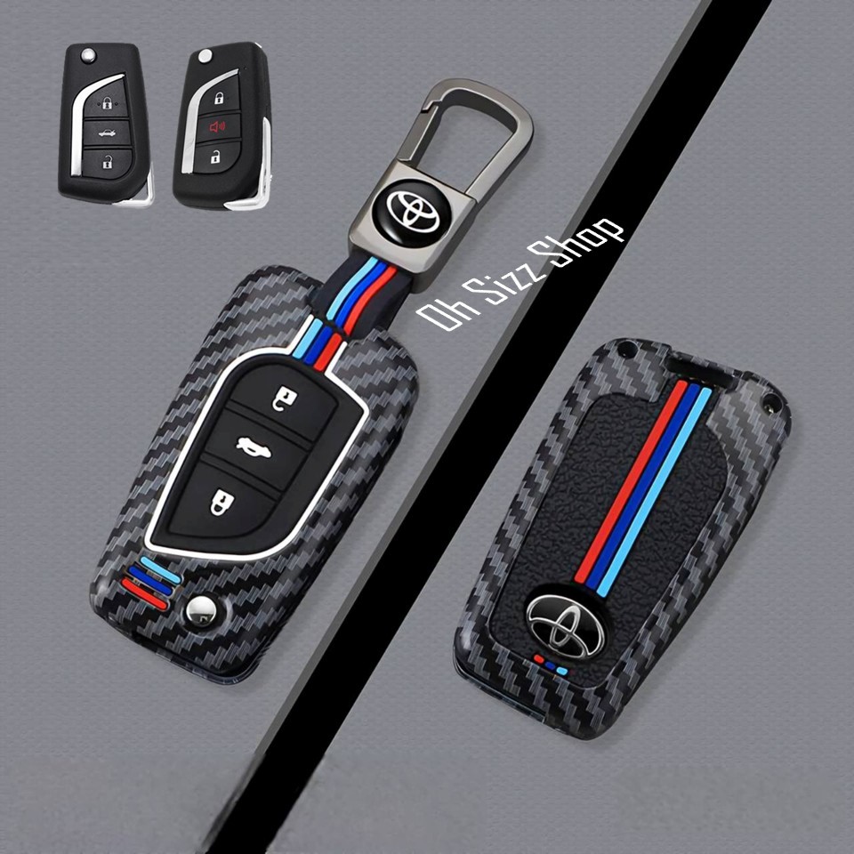 เคสโลหะรีโมทรถ Toyota Revo กุญแจแบบไขสตาร์ท (Alloy Up Grade Luminescence 3D Silicone Push button Guard)   Toyota Key Set