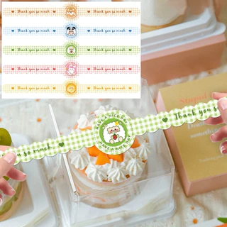 สติ๊กเกอร์ติดกล่องเค้ก สติ๊กเกอร์คาดกล่องขนาด24*1.5cm (50ดวง/แพค )