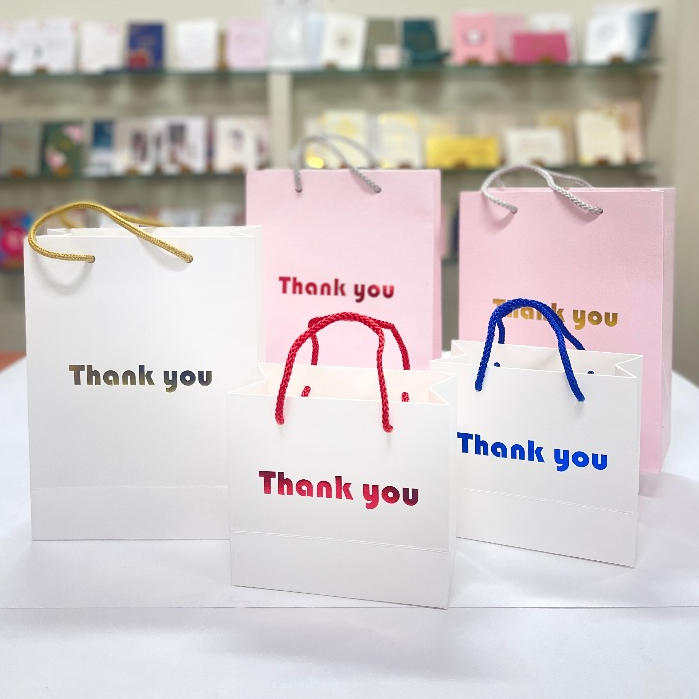ถุงกระดาษ THANK YOU -Set E ขนาด 7 (W) x 3 (D) x 9.5 (H) inch -5 pcs/pack