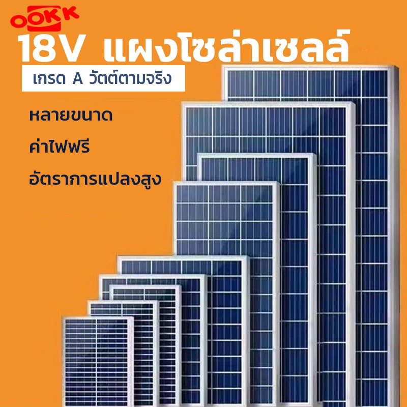 NEOBEE แผงโซลาร์เซลล์ ซิลิคอนโมโนคริสตัลไลน์ ผลิตไฟฟ้า 18V 20-300W Solar-18V