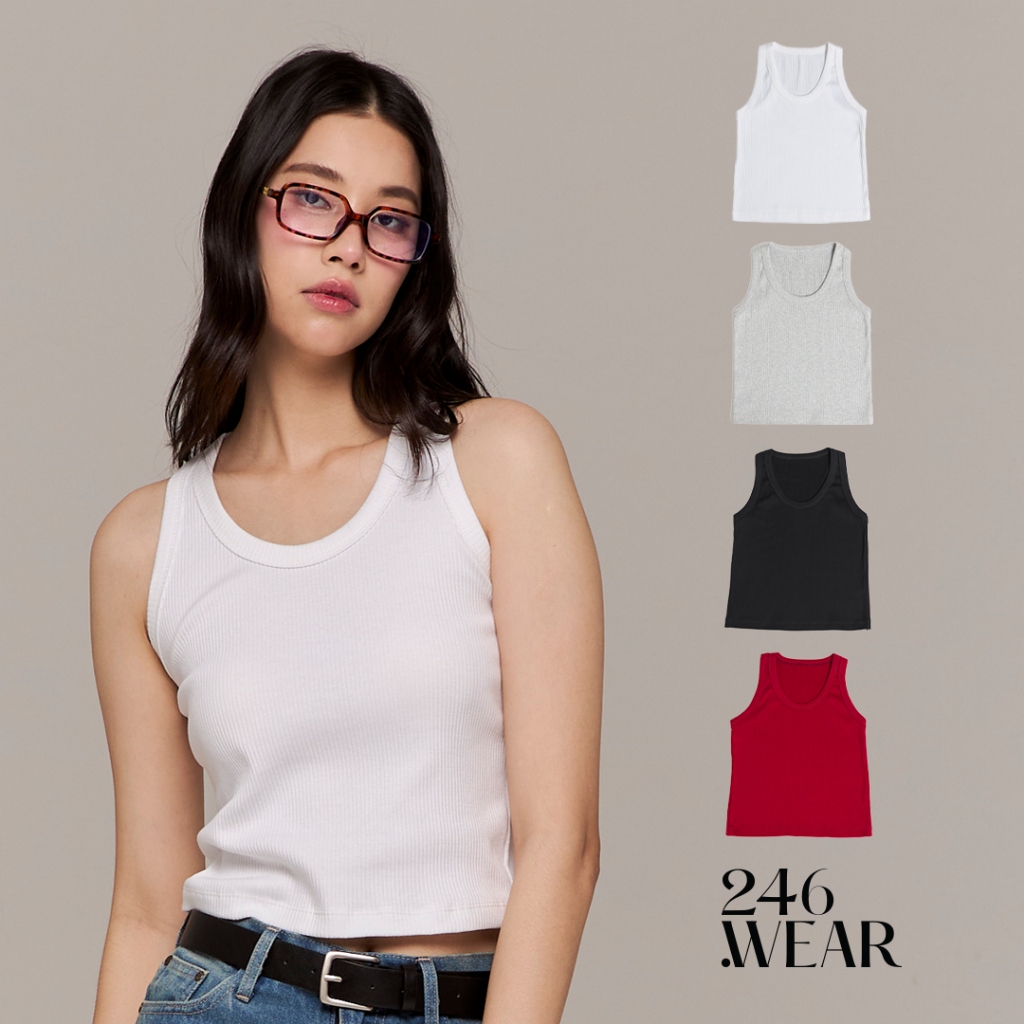 246wear เสื้อกล้ามผ้าร่องเนื้อนุ่มยืดหยุ่นใส่สบาย