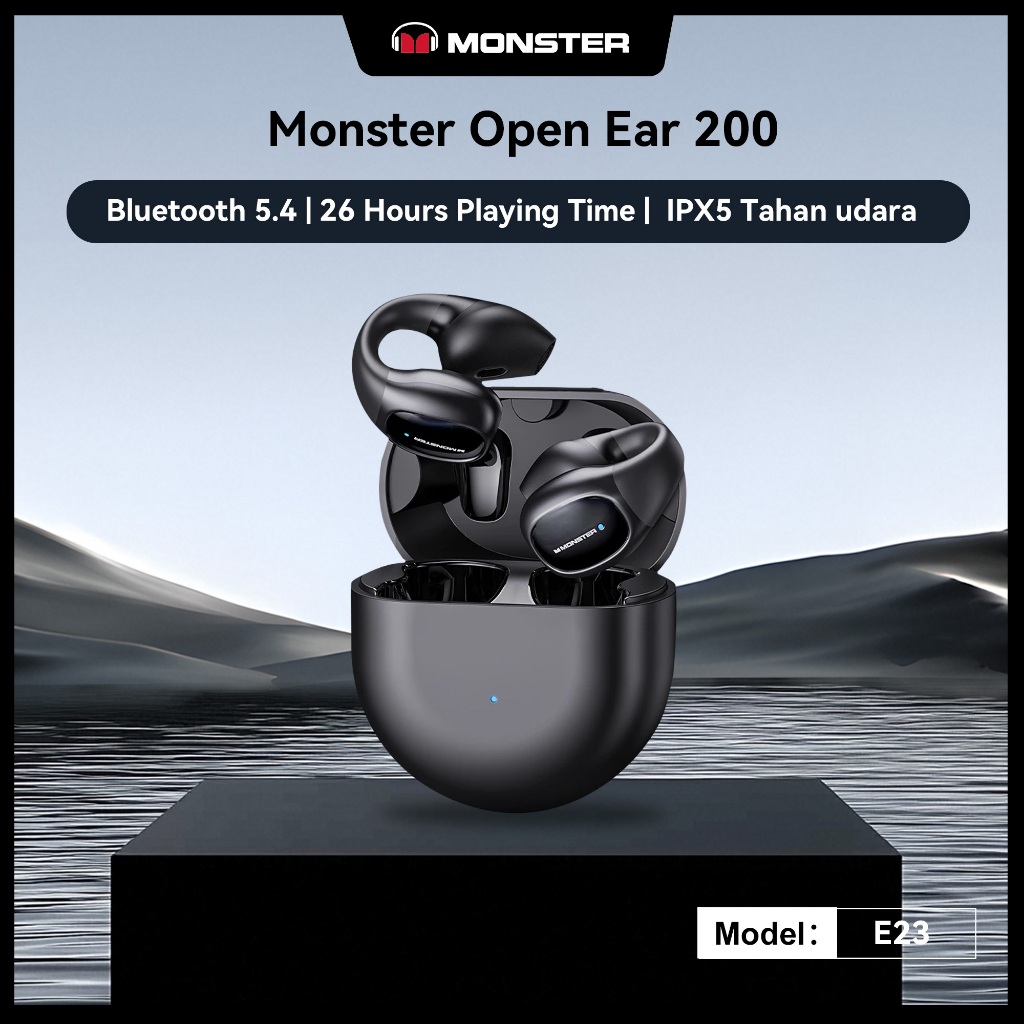 Monster Open Ear 200 หูฟังเปิดหู สวมใส่สบายมั่นคง แบตเตอรี่ 26 ชม. ลดเสียงรบกวน AI สำหรับออกกำลังกายและชีวิตประจำวัน