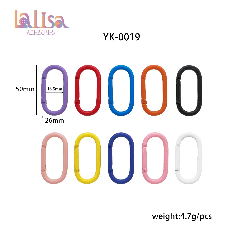 ตะขอพวงกุญแจห่วงล็อคแบบสปริงทรงวงรี โลหะผสม alloy dogclips YK-0019