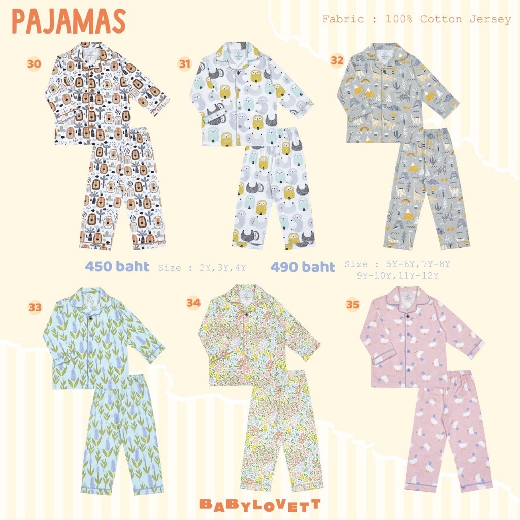 BBLV - Pajamas คอปกแขนยาวขายาว