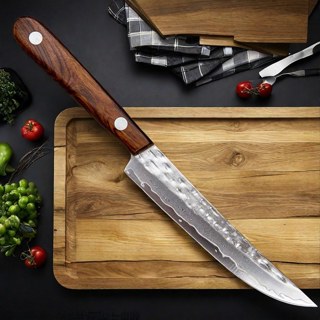 มีด อเนกประสงค์ รุ่น5นิ้ว ดามัสกัสแท้ ตีเหล็กกระทบเรียงชั้น …