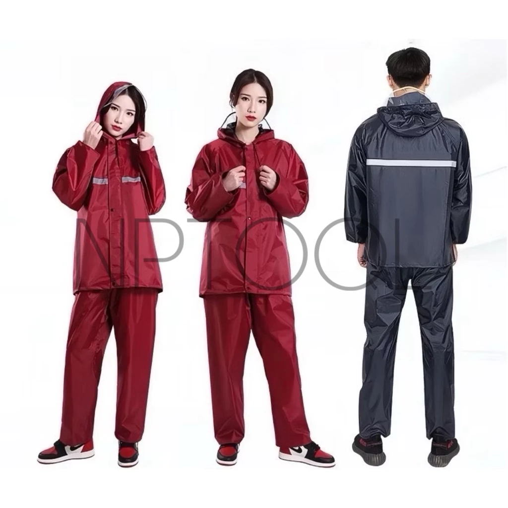 NP-72🔥พร้อมส่ง🔥 New Alitech เสื้อกันฝน เสื้อกันฝนสำหรับผู้ใหญ่ มีแถบสะท้อนแสง รุ่นหมวกติดเสื้อ ชุดกันฝน Waterproof Rain